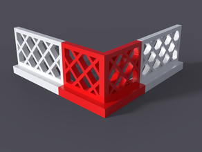 lego-compatible esquina de la valla ladrillo bloques construcción lego compatible 3d print model - Mito3D
