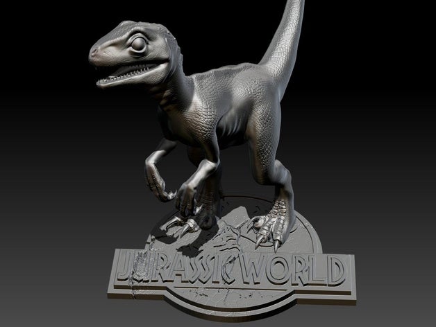baby blue velociraptor jurassic world dinosaur park 3D print model - Mito3D