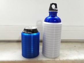 high-tech koozie customizable beer can bottle cooler customizer insulator openscad soda thermos 3d print model - Mito3D