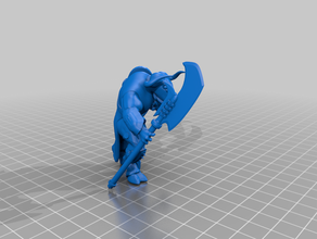 minotaur guard character model dnd miniature 3d print model - Mito3D