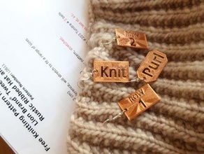 knit markers - purl row 1 2 knitting stitch 3d print model - Mito3D