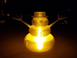 snowman remix hollow tealight 3d print model - Mito3D