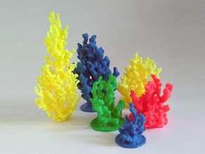 plastic reef 5 corals coral generative reef 3d print model - Mito3D