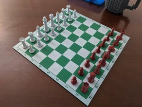 algebraic notation openscad chess board non-magnetic 3d print model - Mito3D