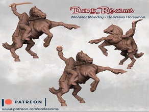 monster monday - headless horseman dungeons dragons horse monsters 3d print model - Mito3D