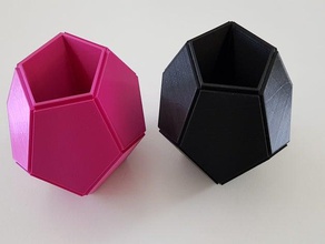 pentagonal bote v2 de la decoración maceta flores sostenedor pluma olla 3d print model - Mito3D