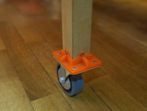 adaptateur rulet tablo - adaptator tekerlekli masa ayağı pied tekerlek 3d print model - Mito3D