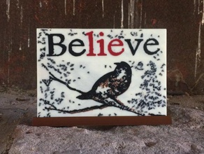 believe -silhouette asllexicon belief silhouette bird colorized crow faith halloween decoration prop scary hope meshmixer olsen prusa religion star labs 3d starlabs3d tinkercad todd 3d print model - Mito3D