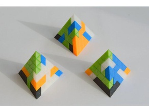 paramétrico de la pirámide puzzle openscad tetraedro 3d print model - Mito3D