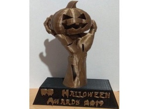 halloween trophy-award award awards contest contest winner halloween halloween pumpkin hand pumpkin trophies trophy zombie