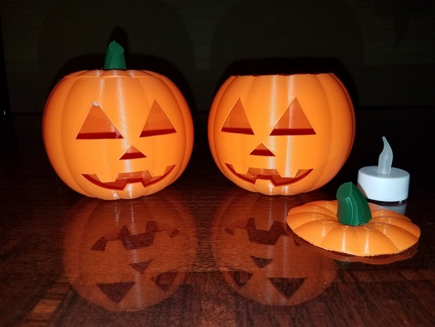 jack-o'-lantern abbymath art candle holder candy dual extruder extrusion halloween decoration pumpkin holiday jack-o-lantern jackolantern jack o lantern kids sculpture tealight 3D print model - Mito3D