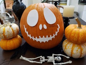 halloween pumpkin decor - jack skellington decoration jack-o-lantern jack-skellington 3d print model - Mito3D