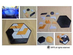 hexagon puzzle 3d print model - Mito3D