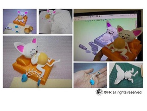 gatto come mangiare cat cibo 3d print model - Mito3D