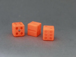 dice 3 different types die fun gaming tabletop 3d print model - Mito3D