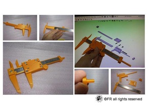 steel ruler transformed into caliper 3d print model - Mito3D