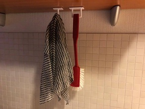 kitchen cloth dishwashing brush hangers hook hanger 3d print model - Mito3D