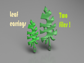 leaf earrings two files earring idealab leaves nature pendant pendants 3d print model - Mito3D
