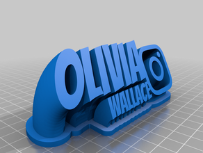 meine angepasste geschwungene 2-Zeile name plate olivia office kundengebundene 3d print model - Mito3D
