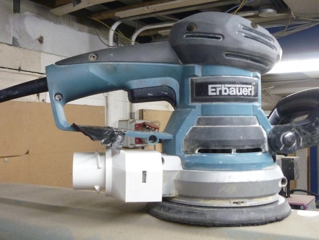 erbauer orbital sander - rlab dust extraction system fitting collection collector extractor 3D print model - Mito3D