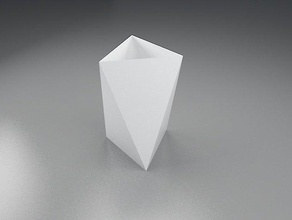 mini vaso de triângulo a arte decoração o design flores flor miniatura pote espiral tabela torcida do 3d print model - Mito3D