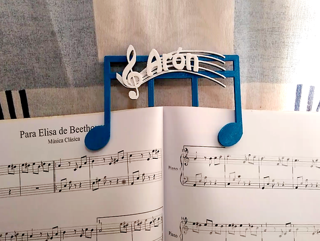 clip para partitura de música libro el la hoja 3D print model - Mito3D