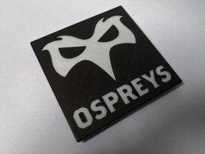ospreys coaster iç içecek ragbi Galler welsh 3d print model - Mito3D