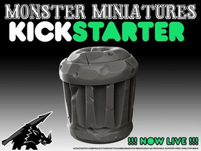 garbage can - kickstarter live 25mm 28mm 30mm 32 mm black plague cthulhu cultist dd death descent dnd dragon dragons dungeons eldritch fantasy fat free gloomhaven gothic horror kingdom lovecraft lovecraftian medieval mini miniature miniatures modular monster monsters openforge openlock prop props scenery set slums street support supportless supports tabletop tavern tilescape tileset vistorian zombicide 3d print model - Mito3D