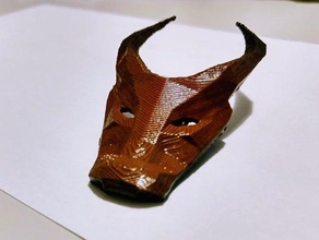 ottana boe máscara de carnaval colgante cerdeña 3d print model - Mito3D