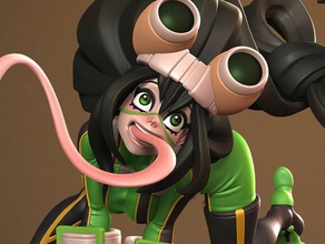 tsuyu asui froppy buste l'anime personnage d'anime anime la figure fille miniature modèle grenouille my hero academia sexy sexy-fille femme 3d print model - Mito3D