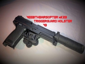 weebtheairsofter mk23 ssx23 triggerguard estojo v3 direita para a esquerda airsoft acessórios pistola de arma mk23holster novritsch sniper socom 3d print model - Mito3D