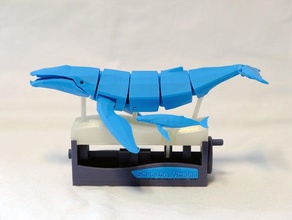 save whales kinetic automata art mechanical toy moving whale swimming 3d print model - Mito3D