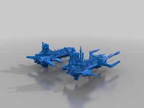 chaos fleet - delta ships battlefleet gothic bfg 3d print model - Mito3D