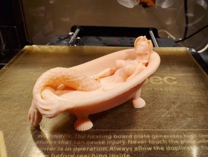 mermaid tub bathing bathtub clawfoot fairy tail figure girl nsfw sexy sexy-girl woman shells topless 3d print model - Mito3D