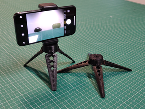 smartphone tripé de câmera célula suporte do telefone celular handheld iphone mini monopé quadpod stand 3d print model - Mito3D