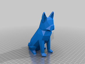 low poly bouledogue français bulldog 3d print model - Mito3D