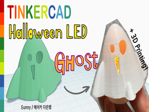 halloween led ghost tinkercad candle deco decoration eunny holder light 3d print model - Mito3D