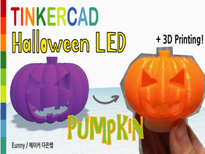 halloween led pumpkin tinkercad deco decoration eunny light 3d print model - Mito3D