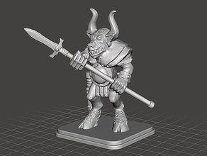 battle masters - beastmen spear chaos army 28mm dungeons dragons heroquest miniature tabletop warhammer 3d print model - Mito3D