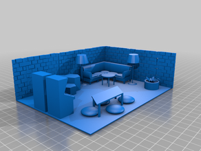 moderno, interno di casa 3d print model - Mito3D