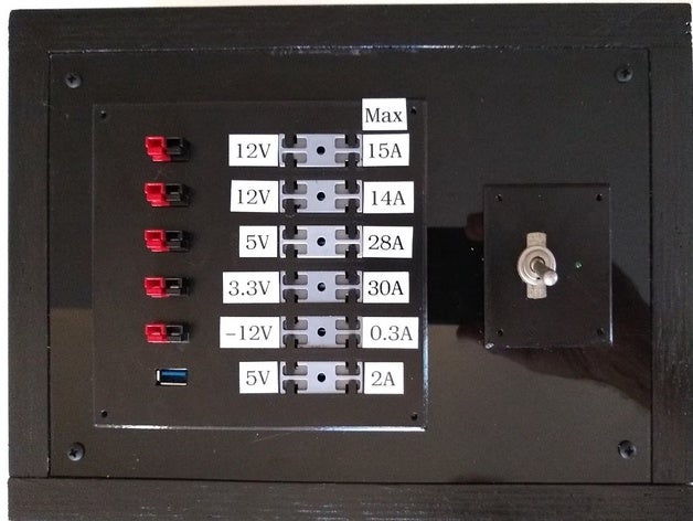 fusionado atx fuente de alimentación energía del panel polos usb comunicación anderson powerpole suministro tevo la tarántula cargador 3D print model - Mito3D