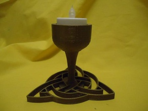 celtic trinity tealight holder - smaller art knotwork reenactment sca 3d print model - Mito3D