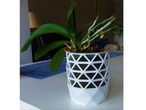 orquid flower pot flowe 3d print model - Mito3D