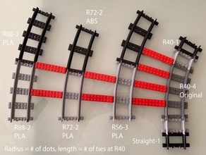train tracks compatible lego building blocks track 3d print model - Mito3D