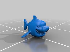 cartoon de tubarão 3d print model - Mito3D