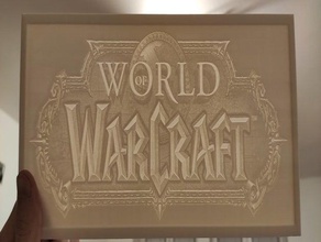 mundo de warcraft logotipo lithophane el wow 3d print model - Mito3D