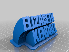 elizabeth name plate customized 3d print model - Mito3D