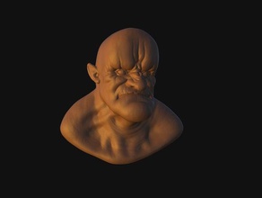 sketch 7 bust creature head male monster 3d print model - Mito3D