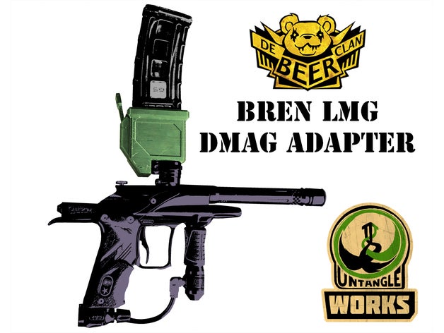 mcs dmag helix universal magazine adapter bren lmg style magfed paintball 3D print model - Mito3D