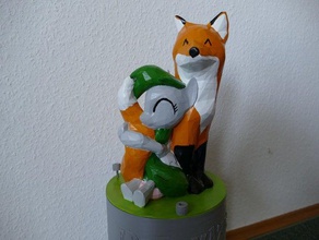 pony-Fuchs-hug Niedlich fox Umarmung my little pony 3d print model - Mito3D